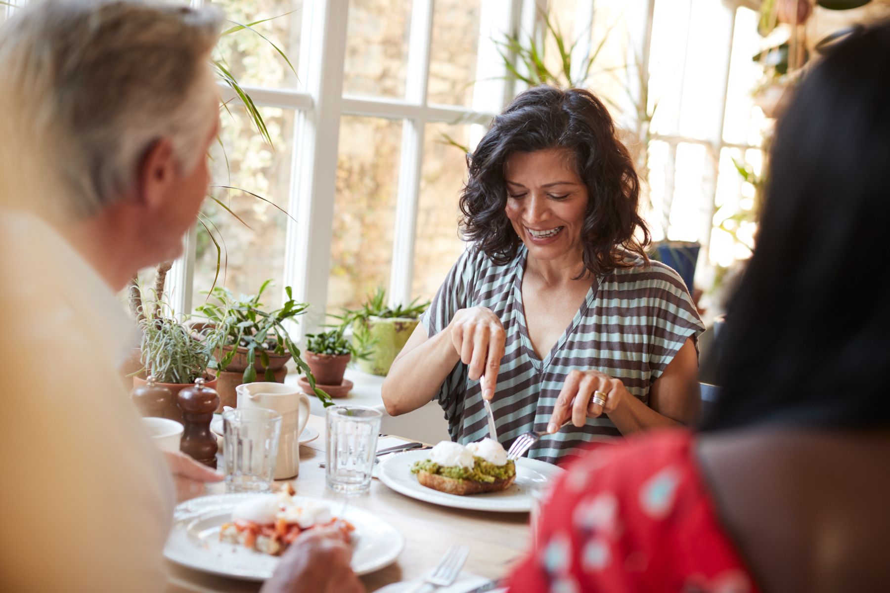 woman dining at restaurant